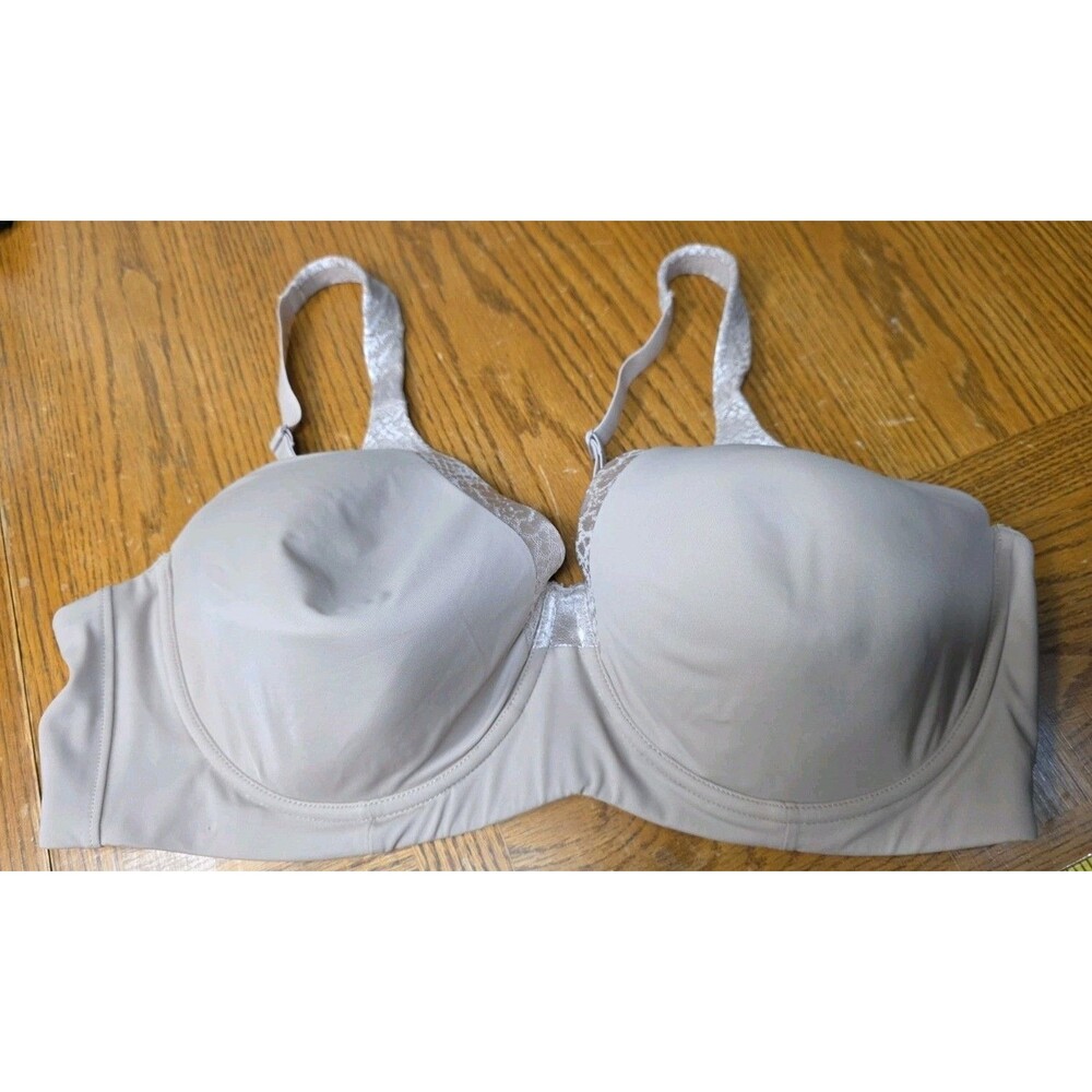 Leading Lady 5210 Black Beige Molded Lined Underwire T-Shirt Bra Size 42D